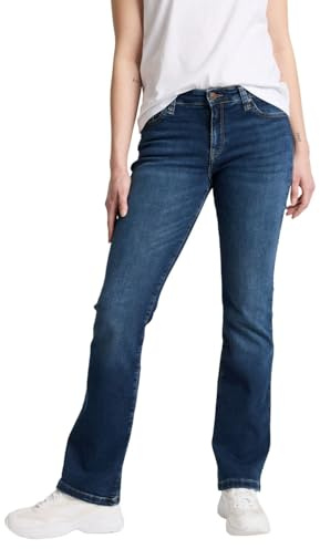 Cross Jeans Damen Jeans Lauren - Bootcut - Blau - Deep Blue Used W27-W34 Stretch, Größe:27W / 34L, Farbe:Deep Blue Used 025