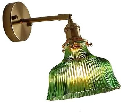 Modern Vägglampa Ljus Guld Mässing Grön Glas Väggljus Dragkedja Vintage Blomma Badrum Smycke Väggbelysning Antik Väggmonterad Lampa För Sovrum Vardagsrum Kök Bondgård
