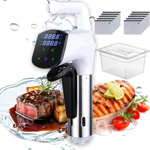 Sous Vide Precision Cooker, Sous Vide Machine Kit With Extractor Pump, Sealed Bag, Clip, Led Temperature and Time Display Control, Stainless Steel Precision Cooker Thermal Immersion Circulator black