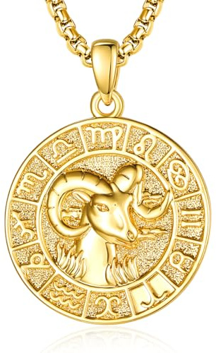 Sternzeichen Widder Anhänger Kette Gold Widder Halskette Herren Tierkreiszeichen Anhänger Schmuck Sternzeichen Konstellation Kette Geschenke für Männer