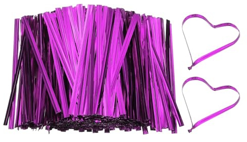 PATIKIL Cravatte in metallo da 7,6 cm, 800 pezzi, per sacchetti di plastica, confezioni regalo, caramelle, sacchetti di caffè, piante, feste, bomboniere, viola