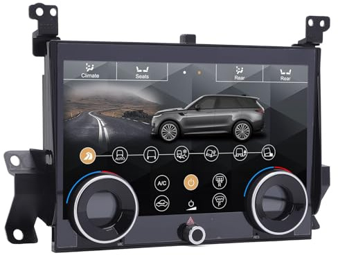 Phefop Bil AC Pekskärmpanel 10 Tum Sittvärme Temperaturminne för Sport L494 | LCD HD Pekskärm, Dags/natt-läge, Klimatanpassning, ABS+metallkonstruktion, DC 9-16V
