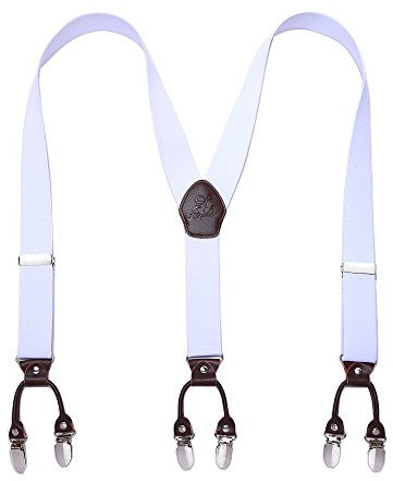 KANGDAI Hosenträger für Herren Breit Y Style 3.5 CM Mit Sehr 6 Starke Metall Clip Durable Elastic Verstellbare Hosenträger Geschenkbox für Herren und Damen