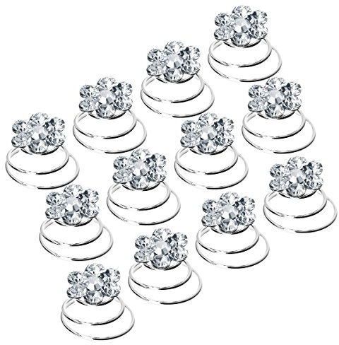 12 Stück DIY Braut Haarschmuck Strass Haarspiralen Curlies für