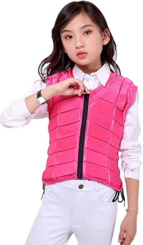TentHome Unisex Niños Chaleco de Protección Ecuestre EVA acolchado seguridad equitación equipo de protección del cuerpo protector protector chaleco de absorción de golpes (S, Rosa)