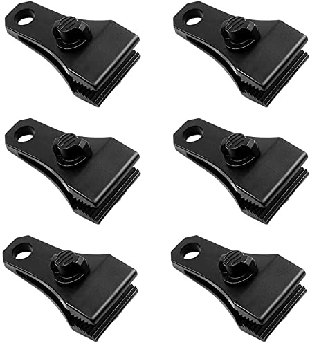 Upgrade Large Tarp Clips Heavy Duty Lock Grip, 6 PCs Heavy Duty Tarp Clip Clamps Thumb Screw Tent Fasteners Clips for Camping Awnings Caravan Canopies Car Truck Swimming Pool Boat Cover Clips
