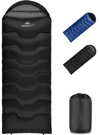 Forceatt Saco De Dormir Invierno, -7℃ ~ 20℃ (2,4kg/210 X 80cm) Sacos De Dormir Rectangulares 4 Estaciones Manta Ligero, Impermeable Y CáLido para Acampar, Viajar Y Climas Al Aire Libre Y FríOs
