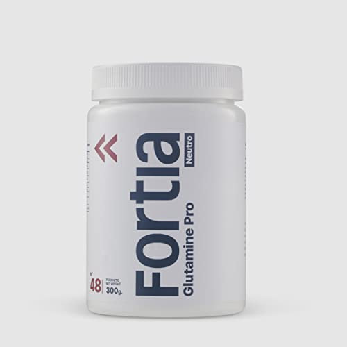 FORTIA – Glutamine Pro, Glutamina, Pura Glutamina en Polvo, Prevención de Lesiones, Recuperación y Menor Fatiga, Flora Intestinal, Sistema Inmune, Menor Cansancio Sabor Neutro, 300gramos