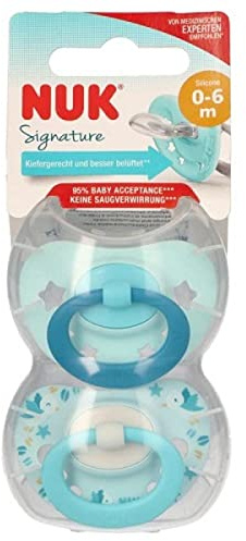 NUK Signature Schnuller Größe 1, 0-6 Monate, 2er Pack