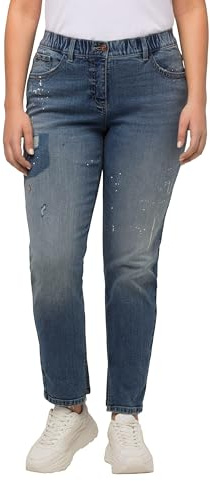 Ulla Popken Boyfriend-Jeans, Destroy-Effekte, weites Bein, Stretch, Jeans,