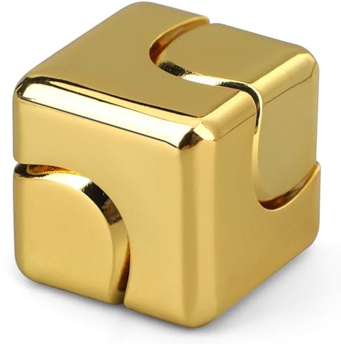 Infinity Fidget Spinner Cube für Kinder Erwachsene, Metall Fidget Block Figner Spinner Focus 2-in-1 Spinnspielzeug zum Stressabbau Anti-Angst, Cooles Klassenzimmer Gadget Geschenk (Gold)