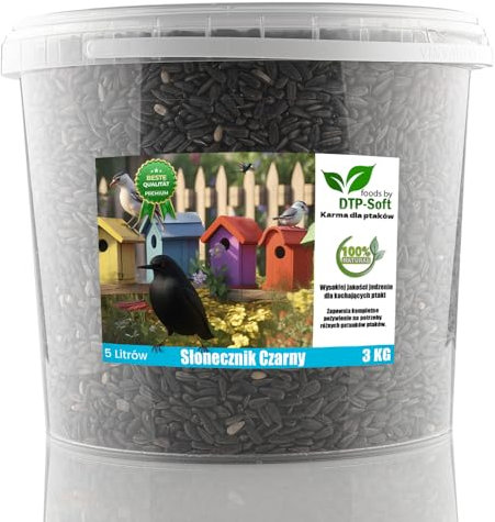 3 kg de graines de tournesol noires - Nourriture pour oiseaux sauvages - Tournesol dans un seau (3 kg)