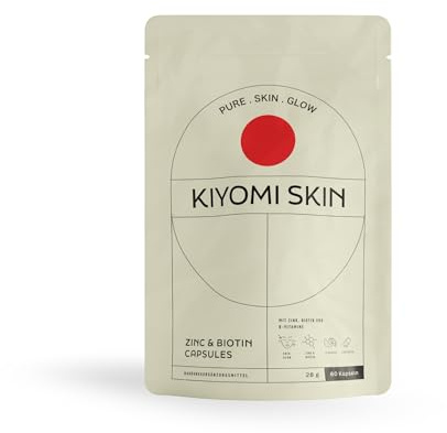 KIYOMI SKIN Skin Glow Zinc & Biotin Capsules - 60 glow Kapseln biotin hochdosiert - skincare glow recipe für alle Hauttypen - vegan, hypoallergen, gluten- und laktosefrei