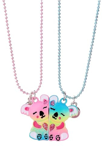 MUYAPAY 2 Pezzi Collana Bambina, Collana Amicizia per 2, Gioielli Donna, Collana Personalizzata, Regalo Anniversario per Lei Lunghezza: 41 cm-50 cm, per Compleanno di Ragazze e Regali di Natale