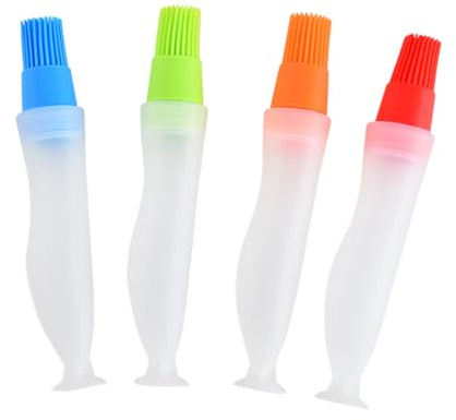 Hemobllo 4piezas Cepillos Para Aceite Brocha De Silicona Para Hornear Utensilios De Cocina Portátiles Para Barbacoa y Repostería
