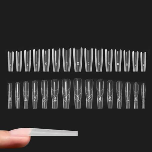 240 Pezzi Di Tip Per Unghie In Gel, Tip Per Extension Sandwich, Per Manicure Resistanti Alle Crepe, Per Salone Uso Quotidiano Casa Principianti Professionisti Donne
