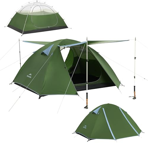 Naturehike Bleik Tienda de cúpula ultraligera para 2 personas, con 2 tiendas de campaña para camping, senderismo y ciclismo (verde/2 personas)