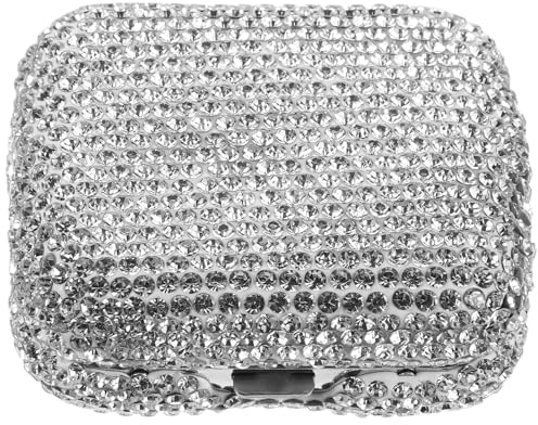 Toyvian Mini posacenere antivento con coperchio, posacenere tascabile in acciaio inossidabile con strass per fumatori - Portasigarette portatile compatto per auto, esterno, viaggio