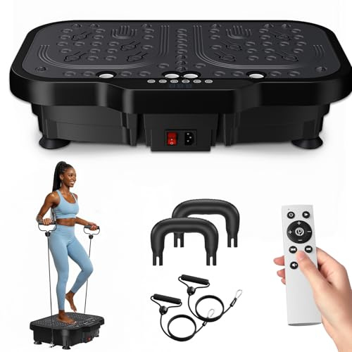 Vincitore del test della piastra vibrante 2026, piastra vibrante sportiva per casa, piastra vibrante con 180 livelli e 5 modalità, portata 150 kg, con Bluetooth, per allenamento completo e