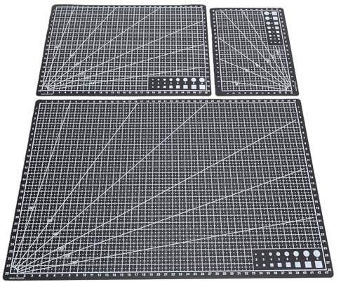 PUSOKEI PVC Halkfria Skärmattor 3-pack |Sömnads- och Hantverksdynor A3 A4 A5 Svart för Tygquiltningsprojekt