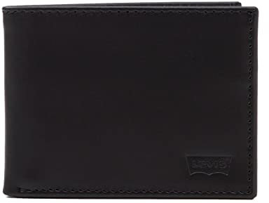 Levi's Batwing Bifold ID, Accesorio de Viaje- Billetera Plegable Hombre, Negro (Regular Black), Talla Única