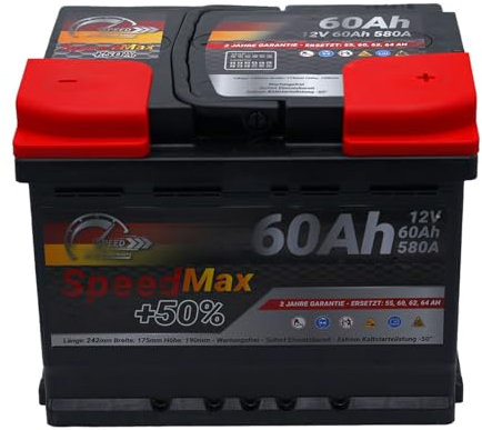 Batteria Auto Speed Max L2 60Ah 580A EN 12V Polo Positivo Destra