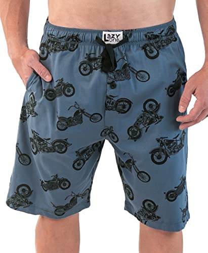 Lazy One Men's Pajama Shorts, Men's Pajama Bottoms (Motorcycle, M)