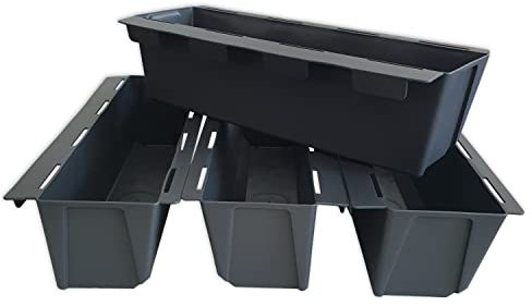 Geli Easy Pflanzgefäß für Europaletten Pflanztopf Blumentopf Blumenkübel (4er Set Anthrazit)