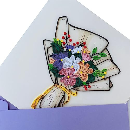 Quilling Card 3D Greeting Cards, Paper Card (Bundle of flowers)