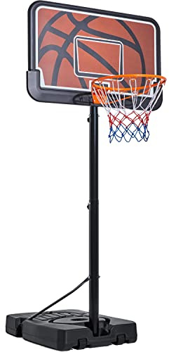 Yaheetech Portable Basketball Hoop Stand Height Adjustable 7.6-10ft Basketball Goal System with 44 Inch Backboard Indoor/Outdoor