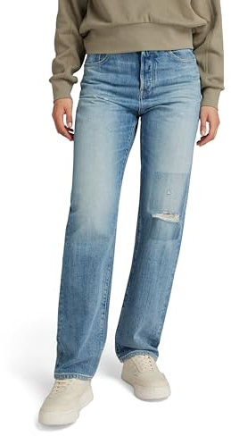 G-Star Damen Viktoria High Straight Jeans, Blau (faded ripped denali blue D23959-D499-G668), 24W / 30L