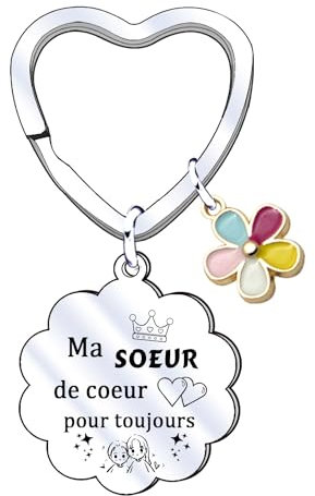 QTQTLP Cadeau Soeur Porte-clés Soeur,Porte-clés de Soeur,Cadeau D'anniversaire pour Soeur,Cadeaux de Famille Cadeau Noel Soeur (1) (4)
