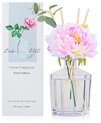 L'odeur Vill Diffuseur de Parfum,Diffuseur Parfum Maison avec 10 Bâtonnets Diffuseur Parfum, Decoration pour Chambre, Salon,Salle de Bain,Bureau,250ml(Lavande Géranium)
