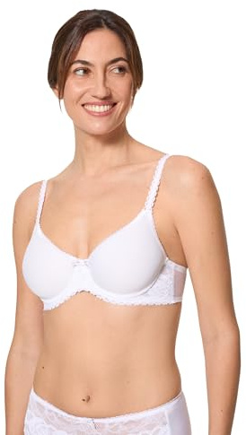 Playtex Andningsbart mikrofiber bygel bh dam x 1, Vitt och blått, 85B