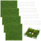 Giantree 4Pcs Artificial Garden Grass, Fake Turf Tiles for Balcony with 4 Pcs Garden Fence, 15 x 15cm Life-Like Fairy Artificial Grass Mat, Miniature Garden Ornament Dollhouse Decoration