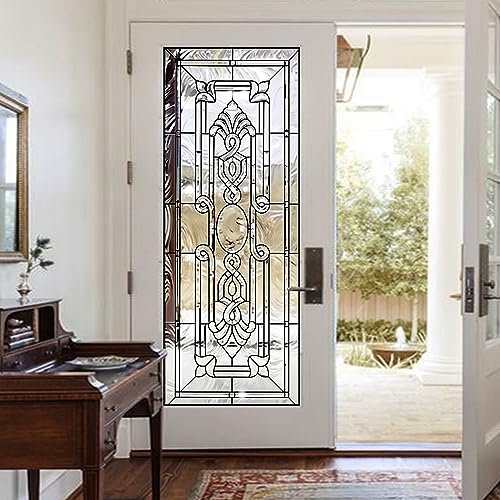 Neukids Rippled Geometric Iris Türfolie Selbstklebend,Abziehen und Einfügen Buntglas türen klebefolie,Innentür dekorative Kunst Glastür Aufkleber,2 Bände türfolie selbstklebend 38.6x200