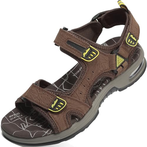 Lvptsh Sandalias Deportivas Hombre Verano Cuero Exterior Sandalias de Playa de Senderismo Zapatos de Trekking Antideslizante