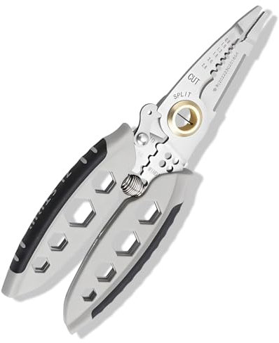 RYHHH Professionelle Crimpzange, 9-in-1 Multifunktions-Abisolierzange, tragbare Präzisionszange with Anti-Rutsch-Griff, und Crimpwerkzeug zum Abisolieren, Crimpen, Schneiden, Ziehen, Wickeln, Spalten