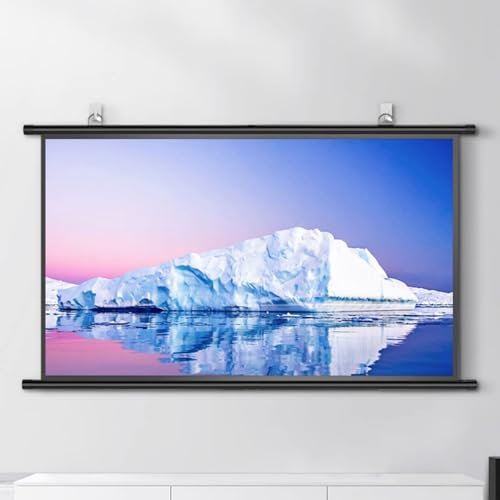 GLETSF Écran De Projection Manuel HD, Écran De Projection Déroulant, Montage Mural Et Au Plafond, Écran De Projection HD 4:3/16:9, Idéal pour Les Présentations À La Maison, en Classe Ou A-16:09-72