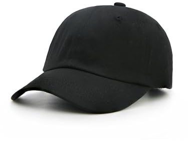 Stymora Casquette Enfant Noir, 100% Coton Respirante, 2-6 Ans Garçon Fille, Réglable Anti Soleil Casquette de Baseball pour Ete Extérieur Sport