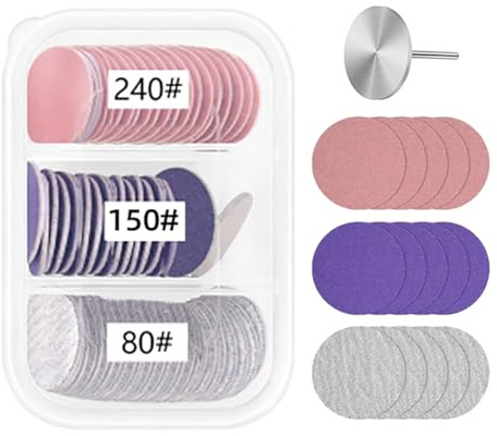 60 Pièces Disques Abrasifs Pédicure, 25 mm Forets À Ongles En Métal Limes À Pieds Disques Papier Abrasif Rechange (Grain 80, 150, 240), pour Peaux Mortes Callosités Manucure Et Pédicure