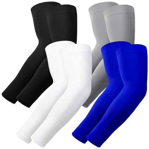 ViEinkaufe Arm Sleeves for Men Women,UV Sun Protection Cooling Compression | 4Pcs UPF 50+ Arm Sleeve to Cover Arms,Tattoo Cover Up Arms Sleeves for Sports Golf Basketball Running Cycling Outdoor Work