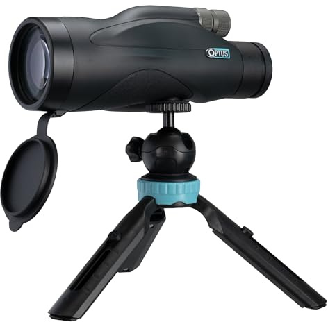 Optus Monocular Zoom 11 a 33x56 con Trípode de Mesa Impermeable IPX7 | Óptica multicapa completa, prisma BK7, ocular twist up, relleno de nitrógeno, campo de 56 a 28 m, funda incluida