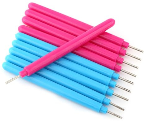Tnfeeon 10 Piezas de Herramientas de Quilling de Papel Plumas de Quilling Ranuradas de Plástico Aguja de Metal de 4,2 Pulgadas para DIY Papel Enrollado Scrapbooking Decoración Principiantes y