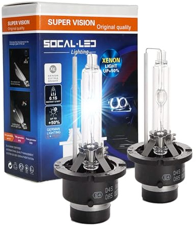 SOCAL-LED 2x D4S HID Bombillas Reemplazo directo del faro de xenón OEM de 35W CA 4300K OEM blanco