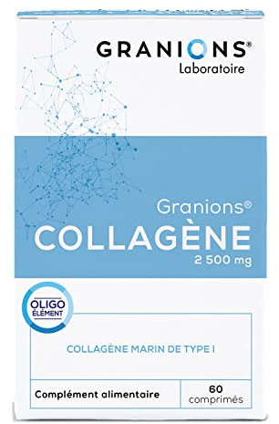 COLLAGENE MARIN GRANIONS | Collagene Marin 2500mg + Zinc | Hydratation de la Peau | Collagene Marin Hydrolysé Type 1 + Zinc Complement Alimentaire - Collagene Marin Fabriqué en France - 60 comprimés