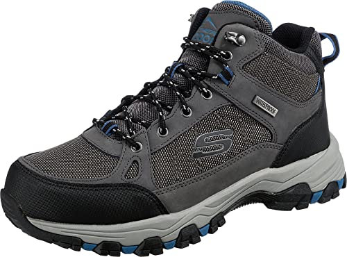 Skechers Herren SELMEN MELANO Wanderstiefel, Gray Leather W/Synthetic & Mesh, 43 EU