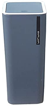 XINY Small Grey Waste Paper Bin for Bedrooms Slim Rubbish Bin Bathroom,No liners Required,Nappy Slim Bathroom Bin With Lid,Recycling Bins For Kitchen,Light Weight 450g,9 Litres,15cmx22cmx33cm (Grey)
