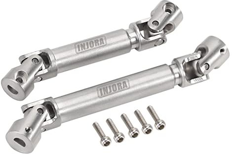 INJORA Drive Shaft Stainless Steel Center D-Shaped Hole Drive Shaft for 1/24 RC Crawler Axial SCX24 C10 JLU Bronco Base Camp 4Runner Upgrade Parts