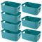 EURXLQ 7 Stück Aufbewahrungsbox Kunststoff Aufbewahrungskorb mit Griffen Eingedicktes Badezimmer Organizer Küchenschrank Körbe Aufbewahrung Kunststoffbox für Badezimmer Küche (Grün, 25×18×10 cm)